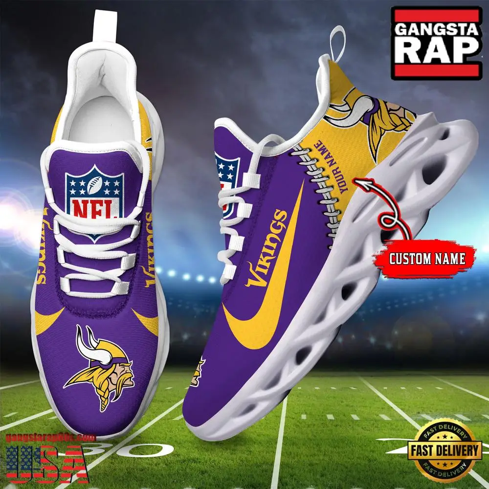 Personalized NFL Minnesota Vikings Name Max Soul Shoes