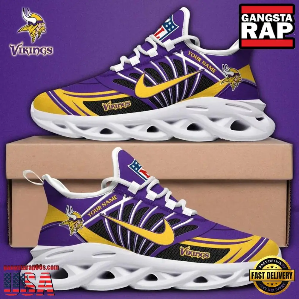 Personalized NFL Minnesota Vikings Team Logo Max Soul Shoes Personalized NFL Minnesota Vikings Team Logo Max Soul Shoes - Image 1