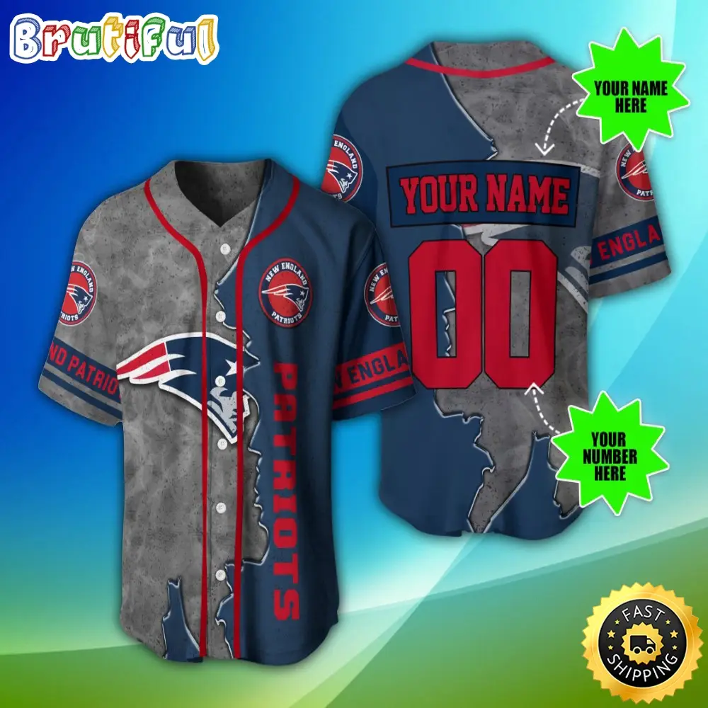 Personalized NFL New England Patriots Baseball Jersey Authentic Baseball Attire