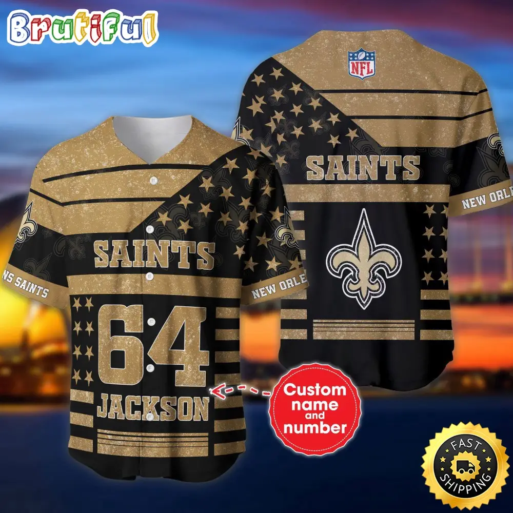 Personalized NFL New Orleans Saints Baseball Jersey Dynamic Team Shirts Personalized NFL New Orleans Saints Baseball Jersey Dynamic Team Shirts - Image 1