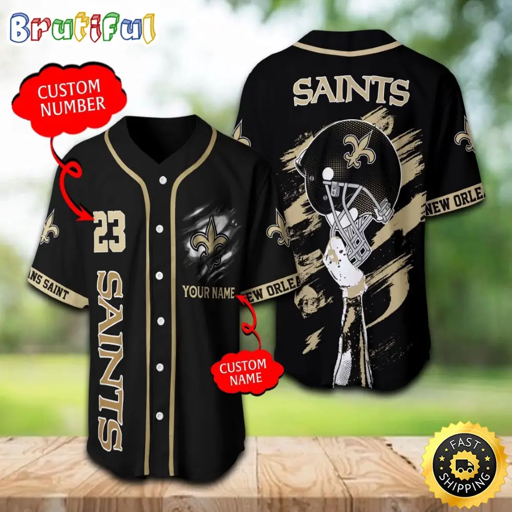 Personalized NFL New Orleans Saints Baseball Jersey Timeless Sportswear