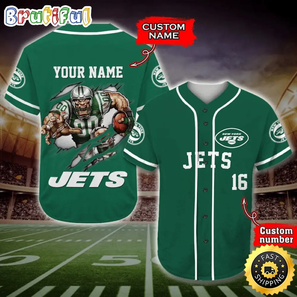 Personalized NFL New York Jets Baseball Jersey Casual Baseball Gear