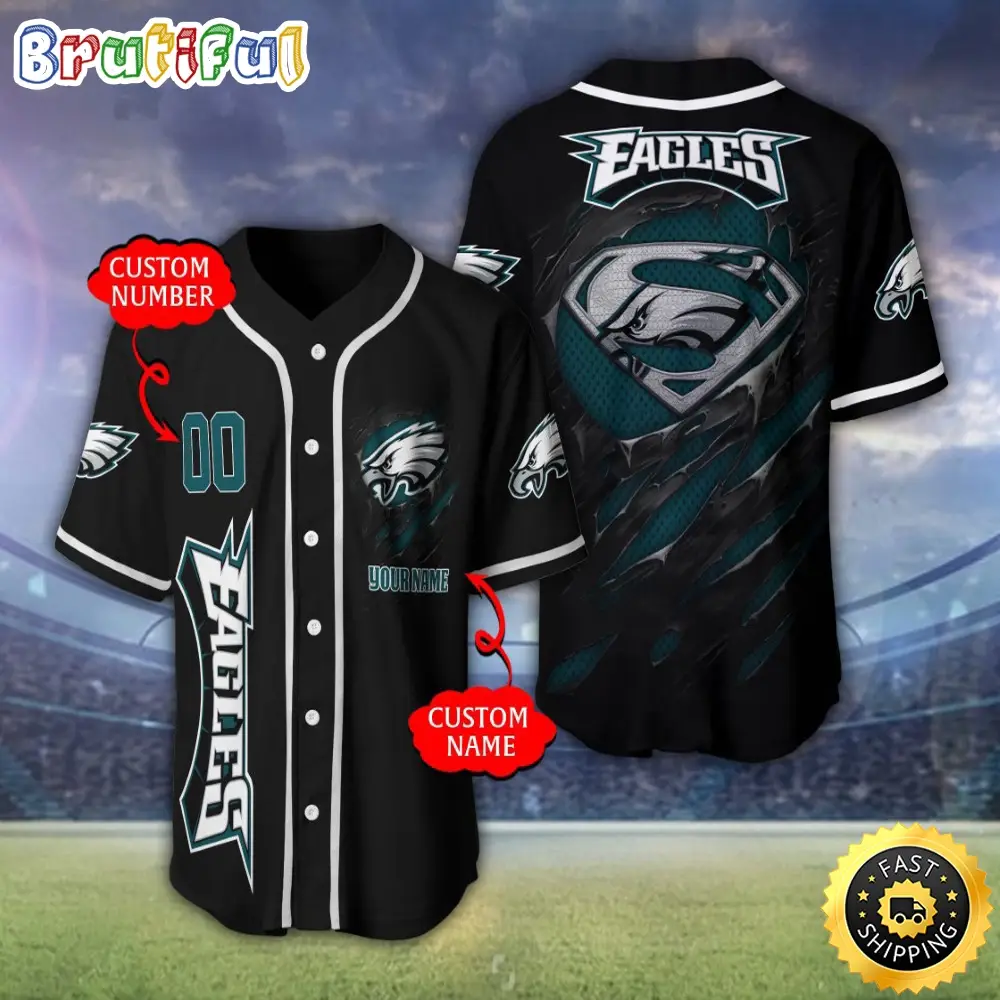 Personalized NFL Philadelphia Eagles Baseball Jersey Stylish Baseball Tops