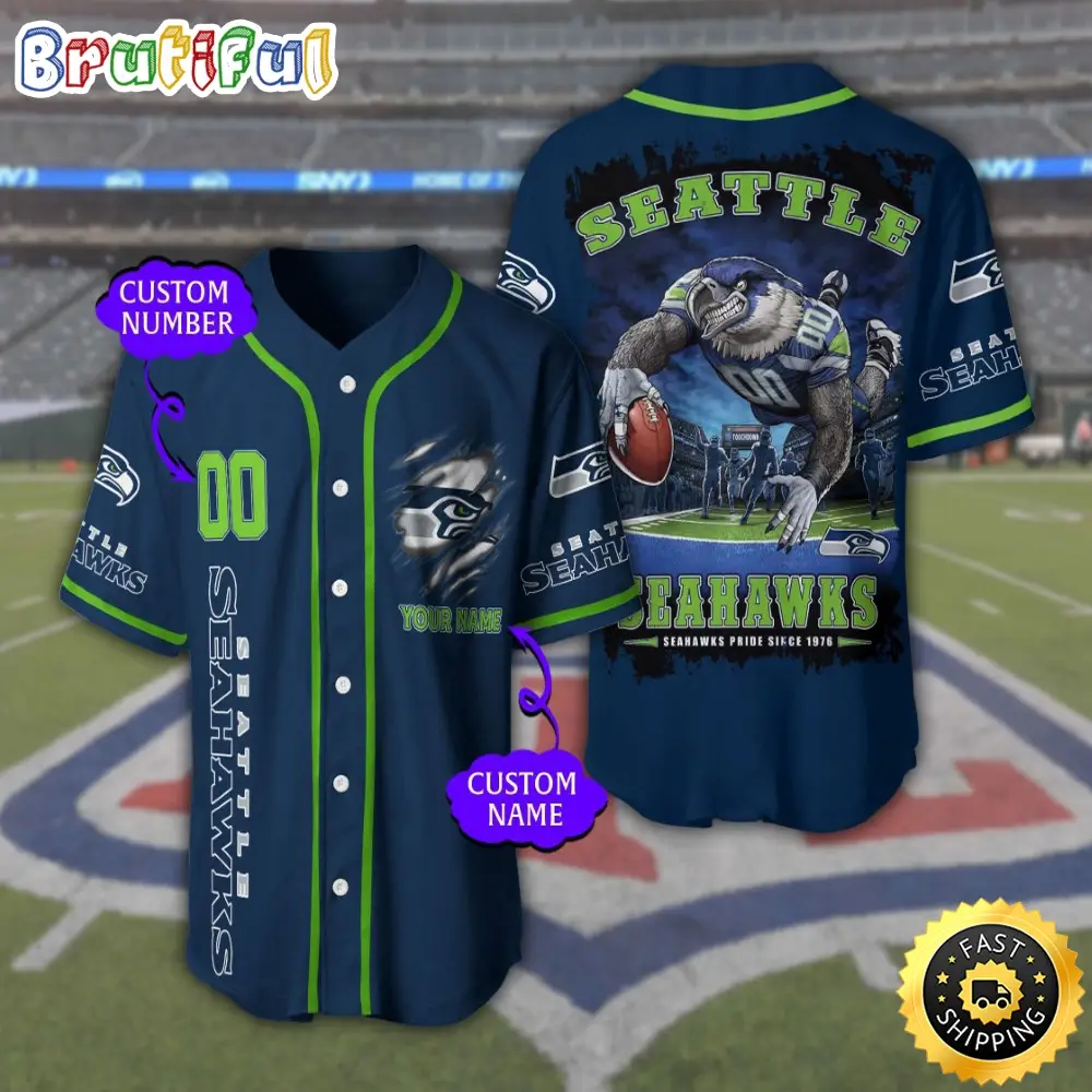 Personalized NFL Seattle Seahawks Baseball Jersey Stylish Baseball Tops