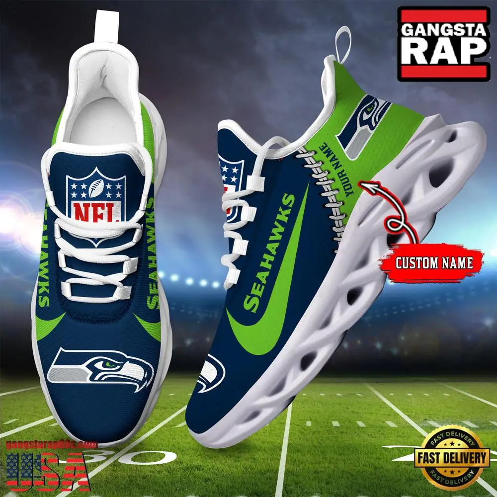 Personalized NFL Seattle Seahawks Name Max Soul Shoes Personalized NFL Seattle Seahawks Name Max Soul Shoes - Image 1
