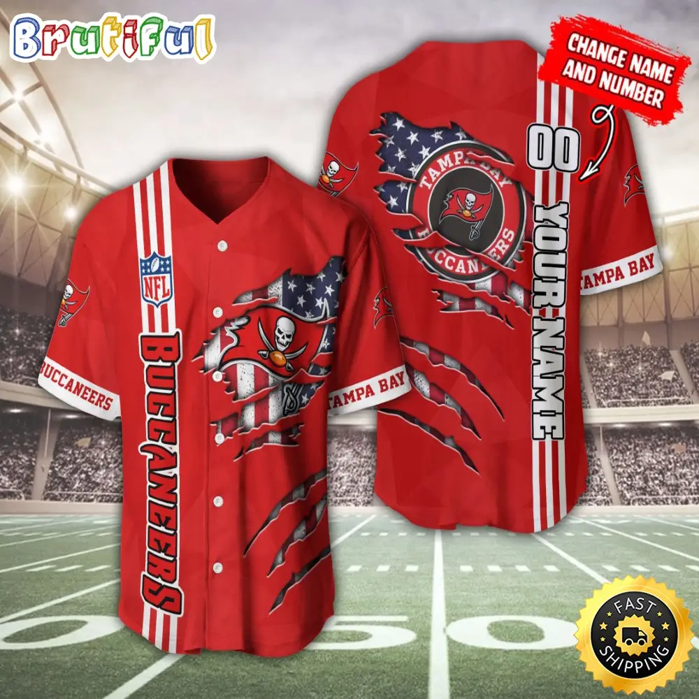 Personalized NFL Tampa Bay Buccaneers Baseball Jersey America Flag Athletic Style Jerseys