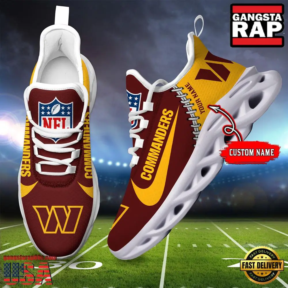 Personalized NFL Washington Commanders Name Max Soul Shoes