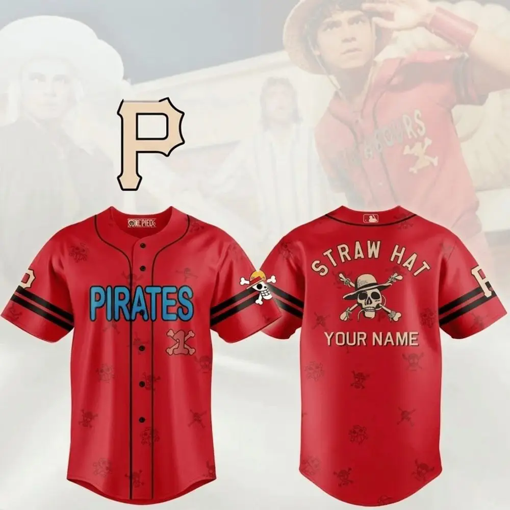 Personalized Pittsburgh Pirates One Piece Live Action Luffy Neighbours Jersey 2026 Pirates Merch Personalized Pittsburgh Pirates One Piece Live Action Luffy Neighbours Jersey 2026 Pirates Merch - Image 1