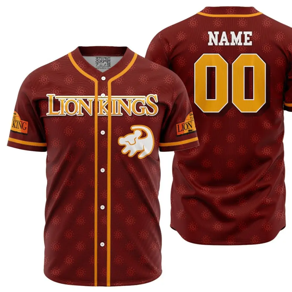 Personalized Simba Lion King V2 Baseball Jersey