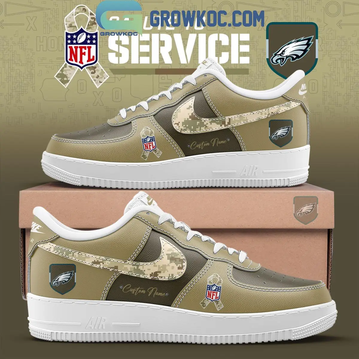 Philadelphia Eagles Salute To Service Air Force 1 Shoes