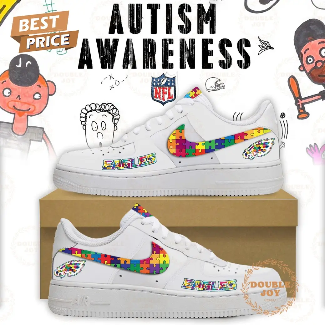 Philadelphia Eagles x Autism Awareness 2025 Air Force 1 Sneakers