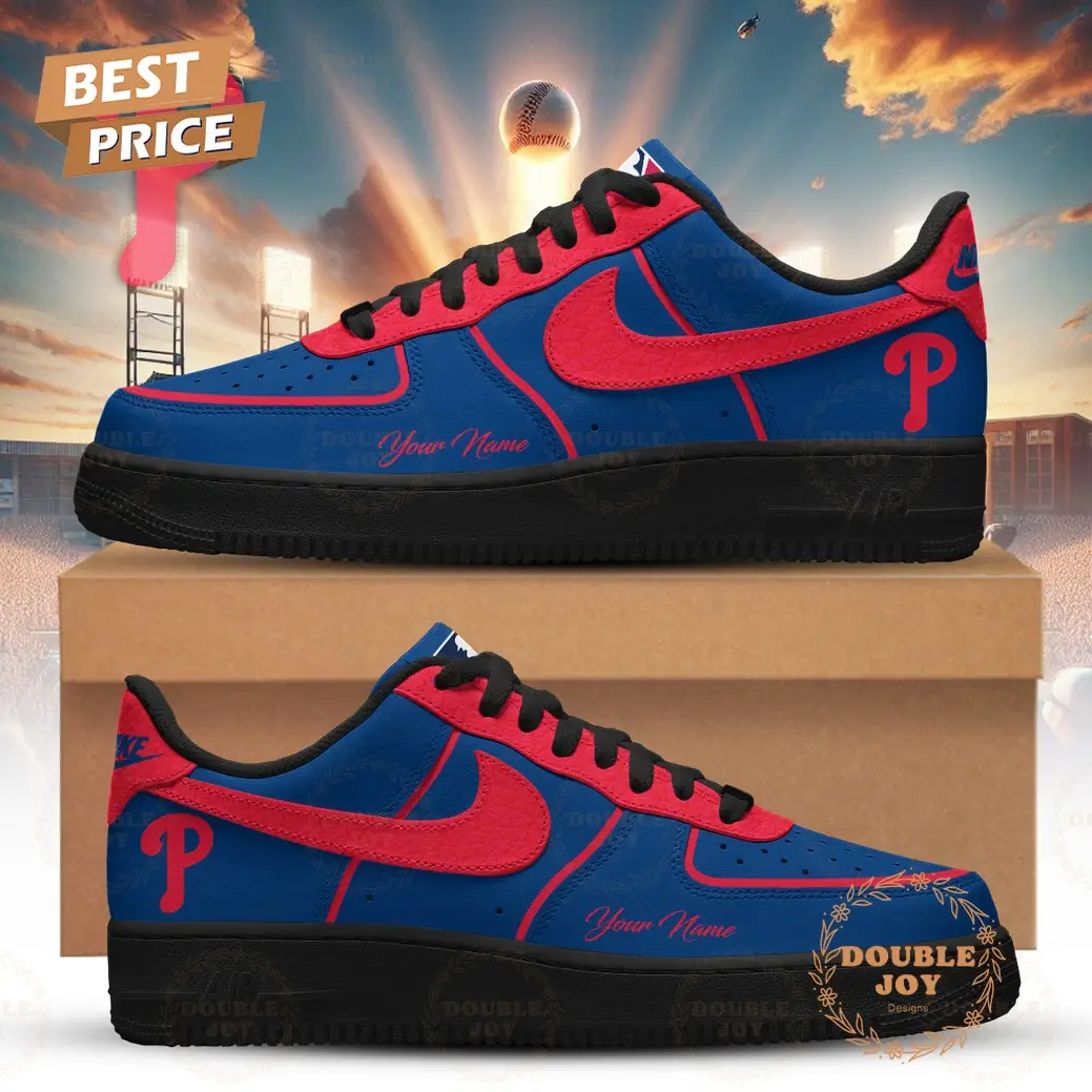 Philadelphia Phillies 2026 Custom Name Air Force 1 Sneakers - Blue
