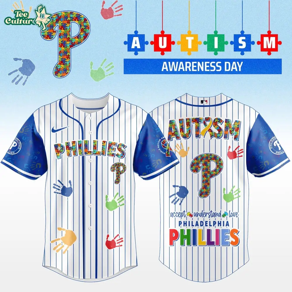 Philadelphia Phillies Autism Awareness 2026 Special Edition Baseball Jersey Philadelphia Phillies Autism Awareness 2026 Special Edition Baseball Jersey - Image 1