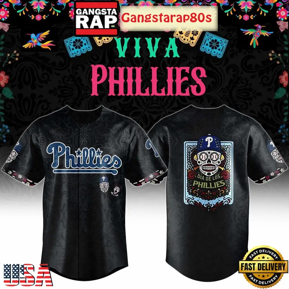 Philadelphia Phillies Dia De Los Phillies Night 2025 Baseball Jersey Philadelphia Phillies Dia De Los Phillies Night 2025 Baseball Jersey - Image 1