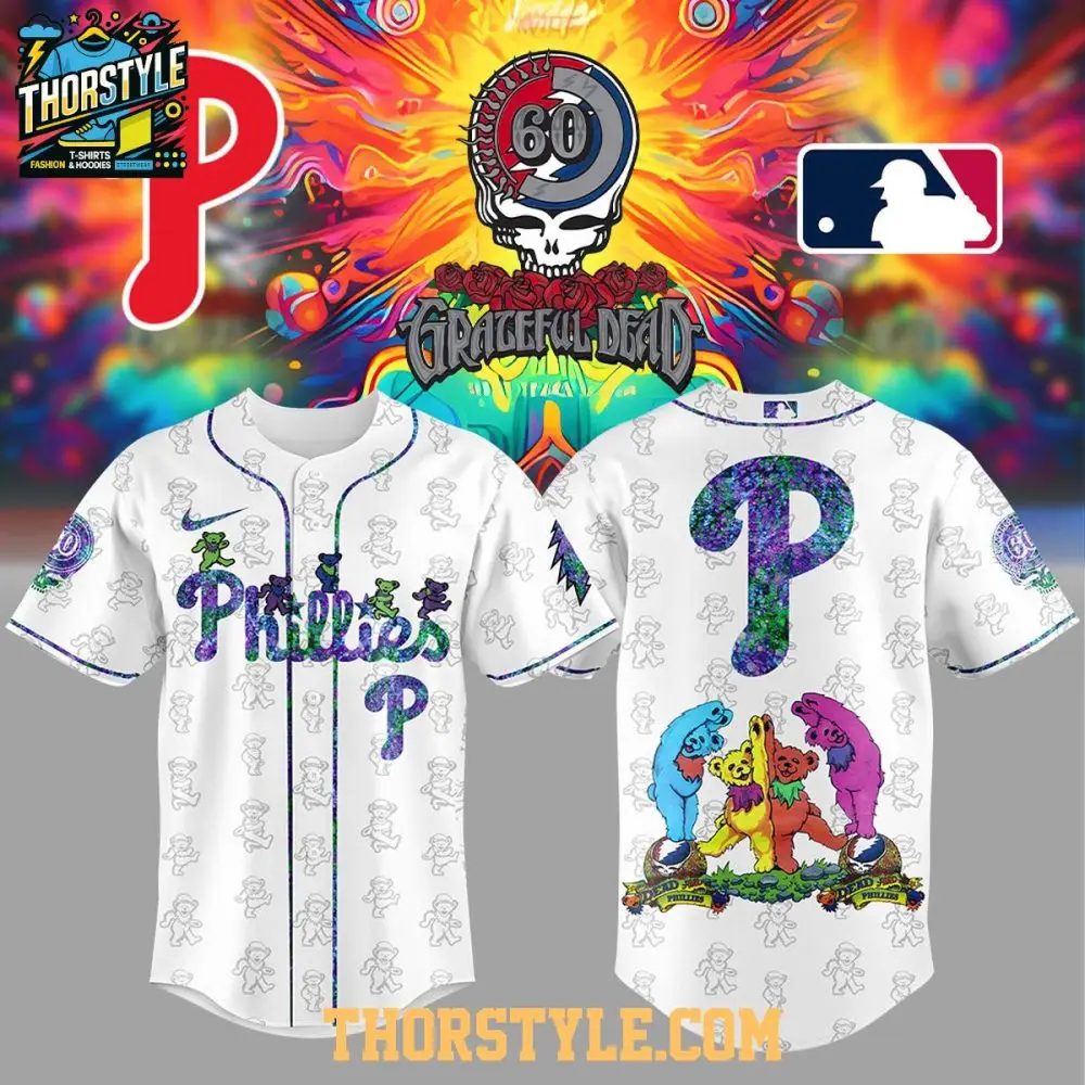 Philadelphia Phillies Memory Grateful Dead 60Th Anniversary 2025 Baseball Jersey