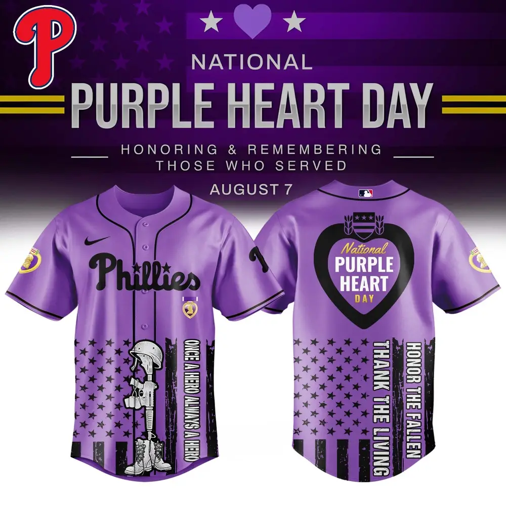 Philadelphia Phillies Mlb X Usa Purple Heart Day Custom Baseball Jersey