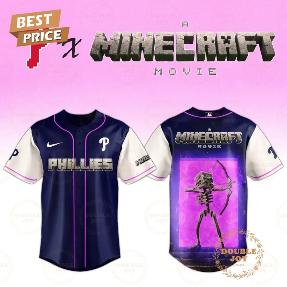 Philadelphia Phillies Skeleton A Minecraft Movie 2025 Special Edition Baseball Jersey