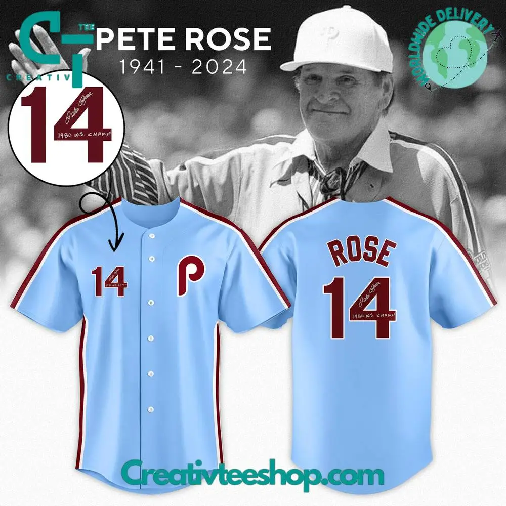 Philadelphia Phillies The Hit King Thank You For Memories Baseball Jersey