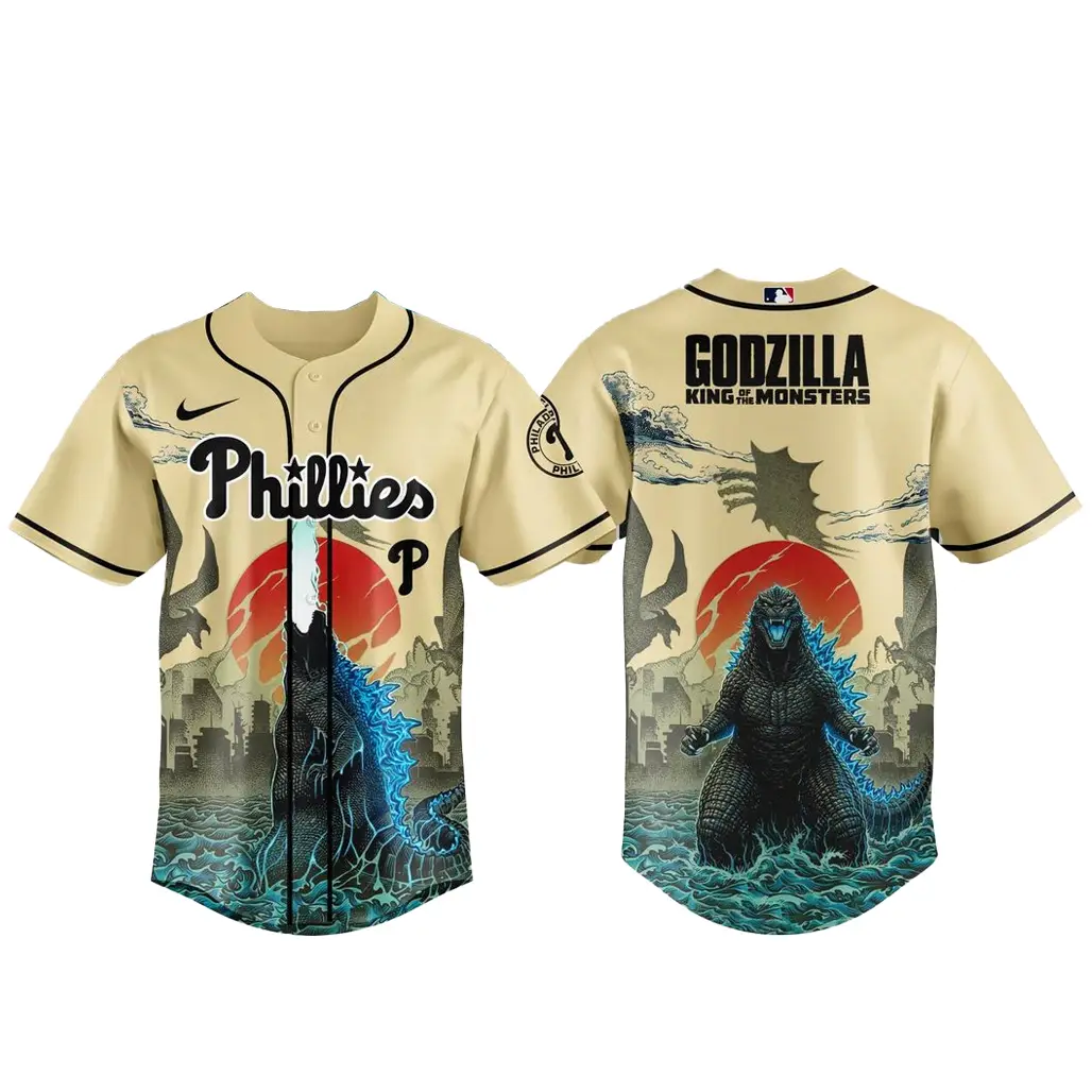 Philadelphia Phillies x Godzilla King of The Monsters Baseball Jersey - Tazila