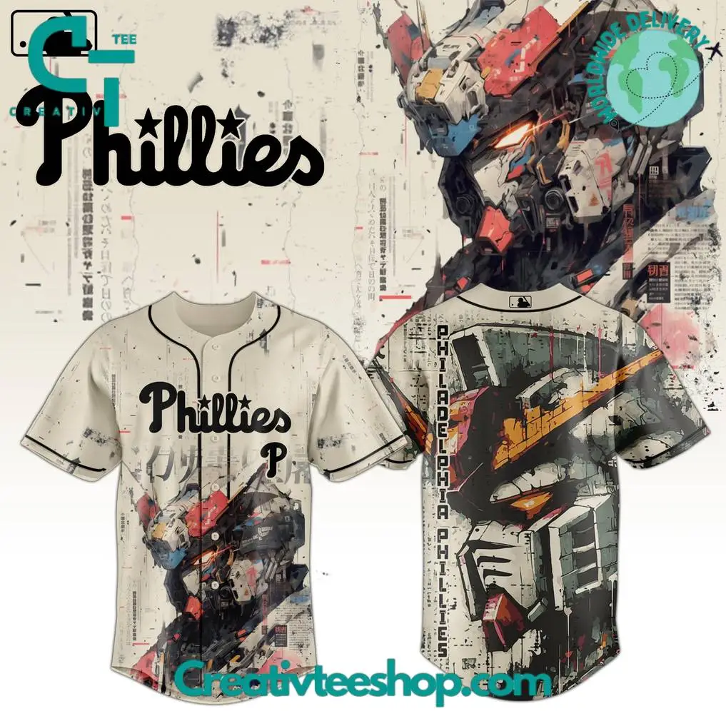 Philadelphia Phillies X Gundam Robot Japan Edition 2025 Special Baseball Jersey