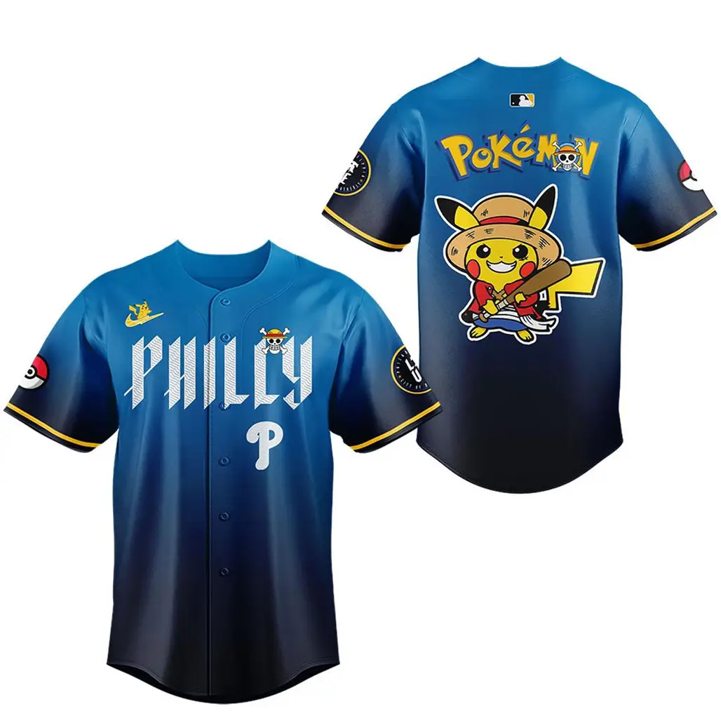 Philadelphia Phillies x One Piece x Pokemon 2026 Night Baseball Jersey - Tazila