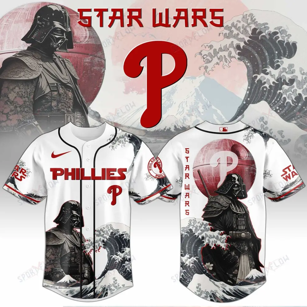 Philadelphia Phillies X Star Wars Darth Vader Japanese Aesthetic Baseball Jersey
