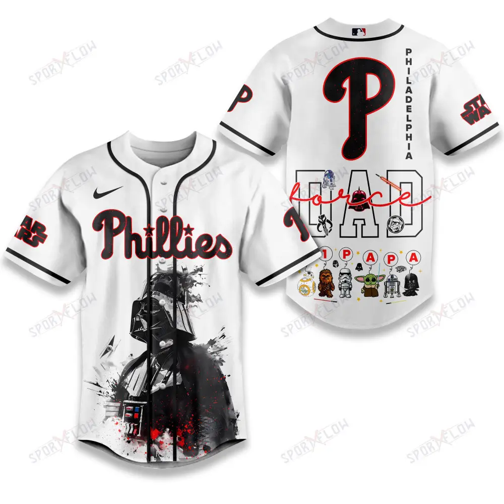 Philadelphia Phillies X Star Wars The Force Dad Father'S Day Baseball Jersey