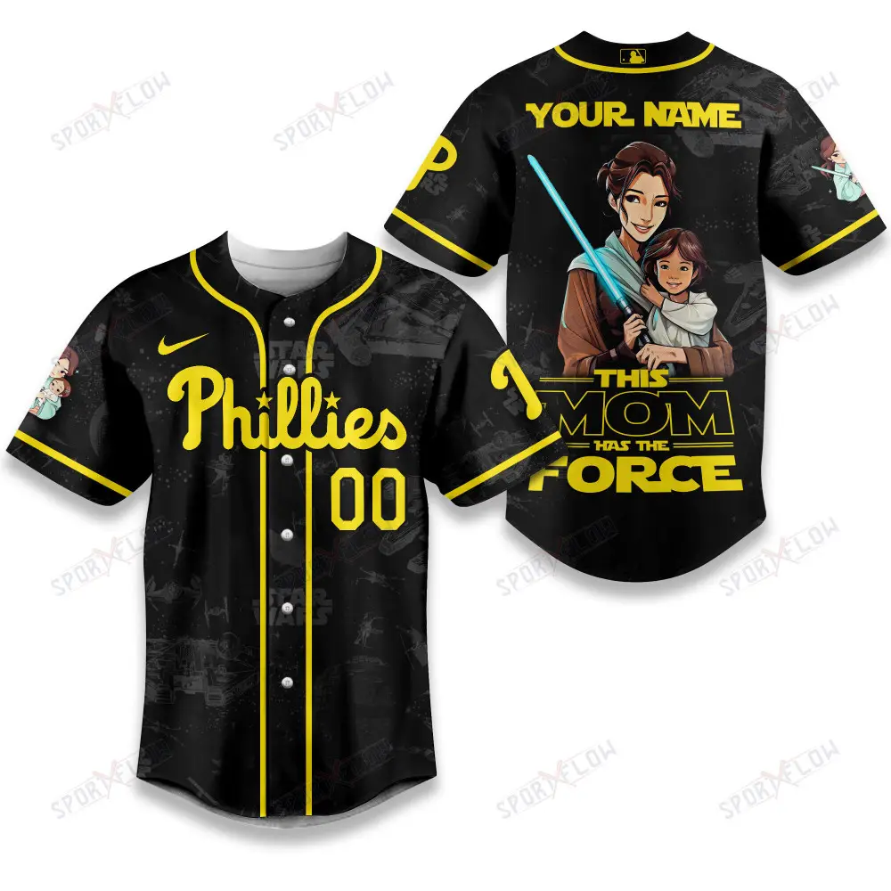 Philadelphia Phillies X Star Wars This Mom Has The Force Baseball Jersey