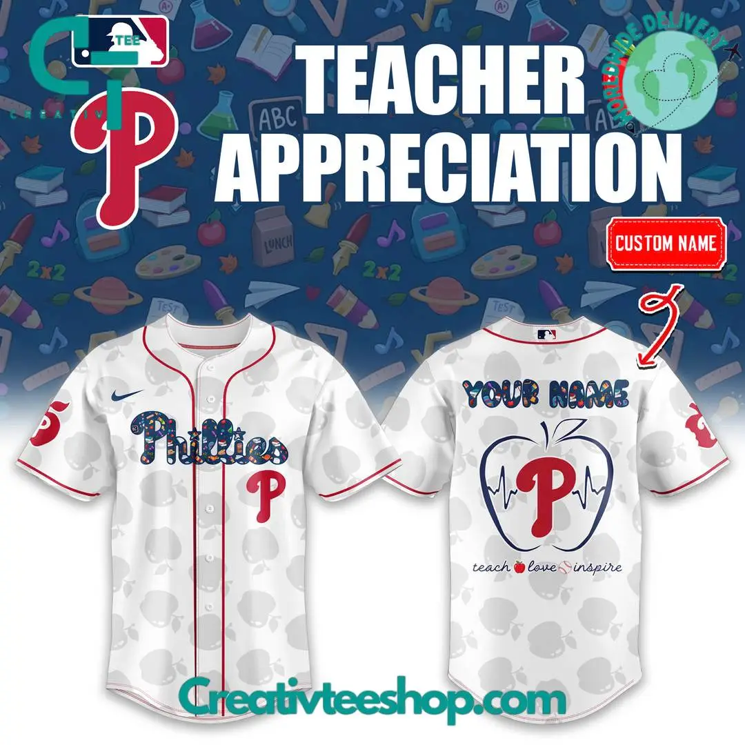 Philadelphia Phillies X Teacher Appreciation Personalized Baseball Jersey