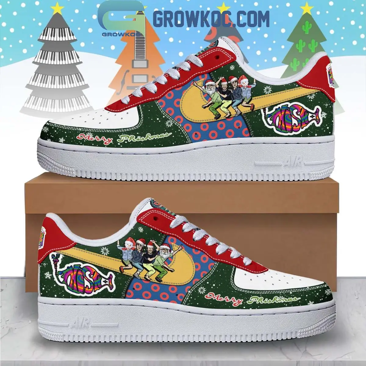 Phish Band Merry Christmas Air Force 1 Shoes