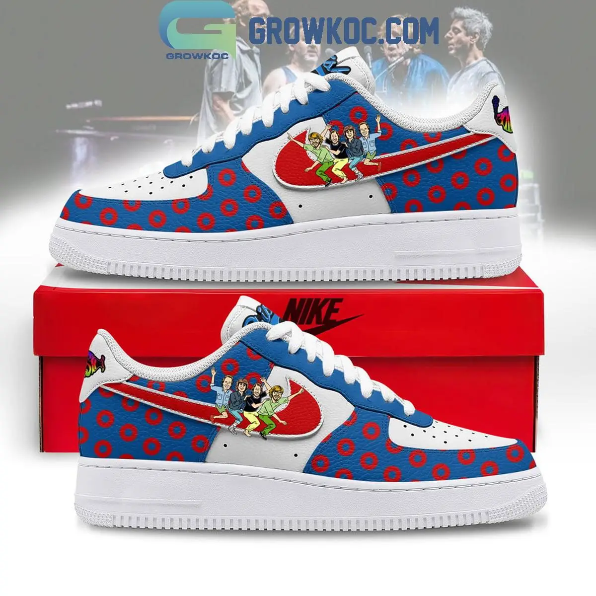 Phish Flying Hot Dog Air Force 1 Shoes Phish Flying Hot Dog Air Force 1 Shoes - Image 1
