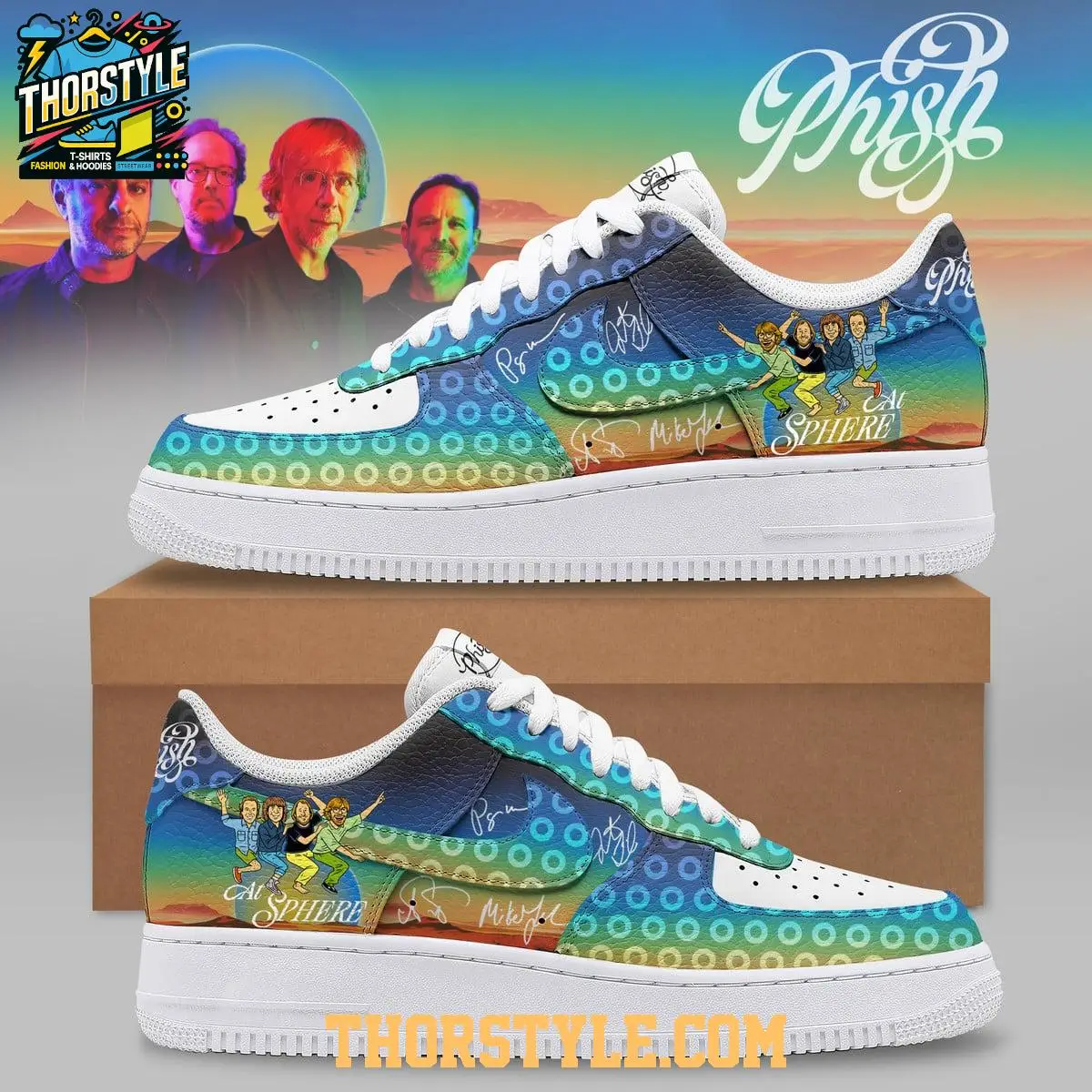 Phish Las Vegas Sphere Tour 2026 Personalized Air Force 1 Shoes Phish Las Vegas Sphere Tour 2026 Personalized Air Force 1 Shoes - Image 1