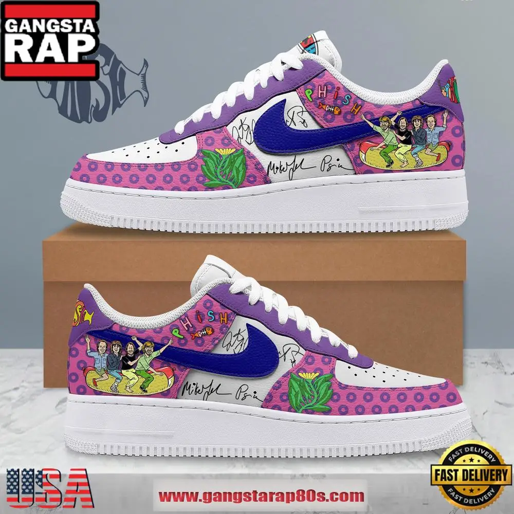 Phish Summer Tour Members Signatures Air Force 1 Running Sneakers Shoes
