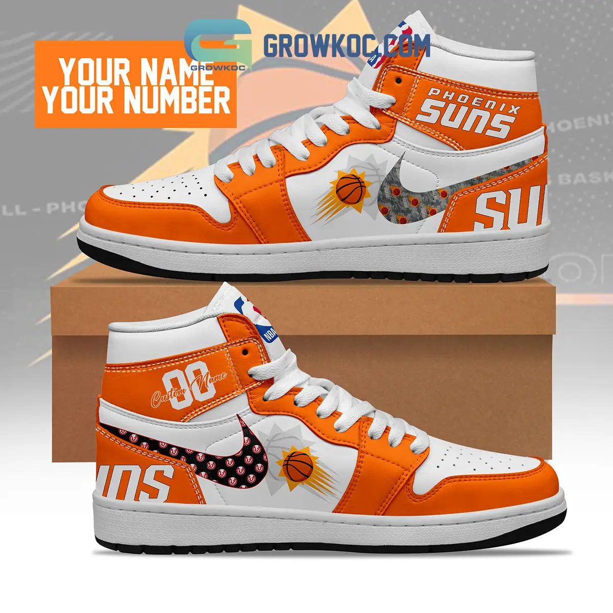 Phoenix Suns NBA Personalized Air Jordan 1 Shoes