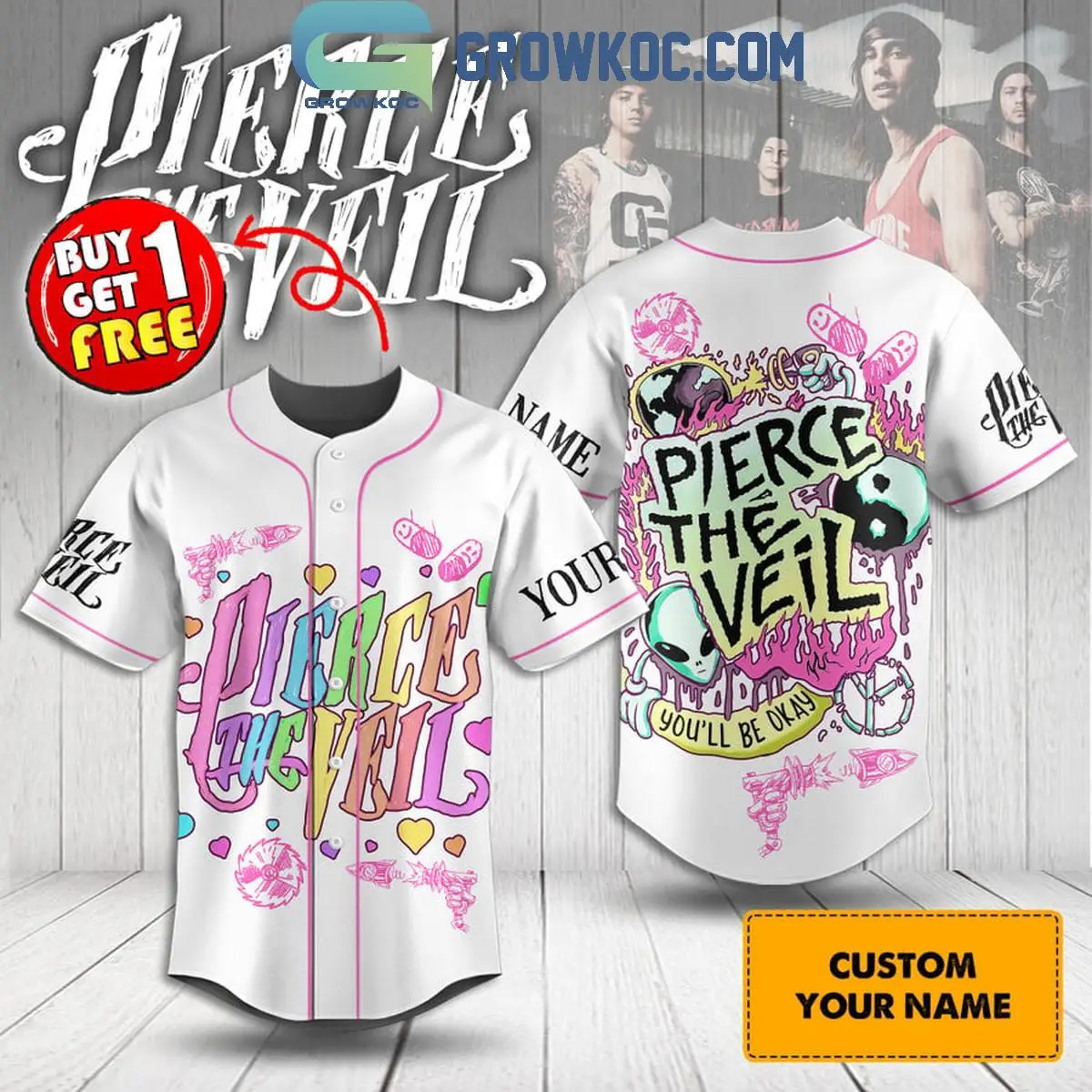 Pierce The Veil You'll Be Okay Personalized Baseball Jersey