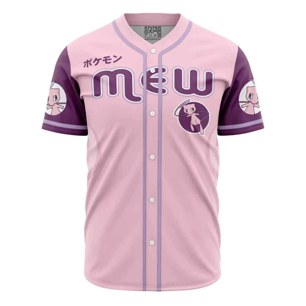 Pink Anime-Inspired Baseball Jersey - Cute Cartoon Cat Design For Fans