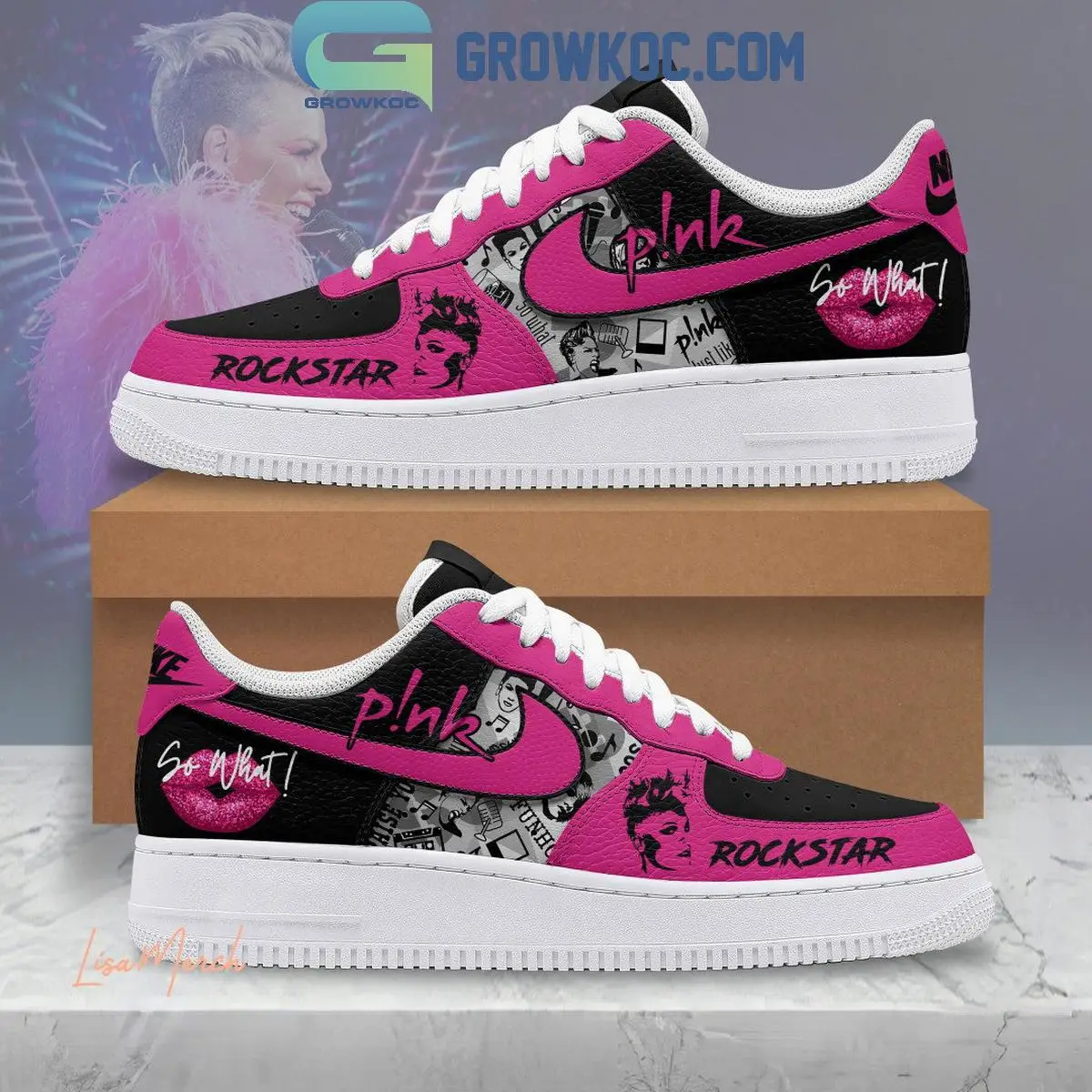 Pink I Am A Rockstar True Fan 2024 Air Force 1 Shoes Pink I Am A Rockstar True Fan 2024 Air Force 1 Shoes - Image 1