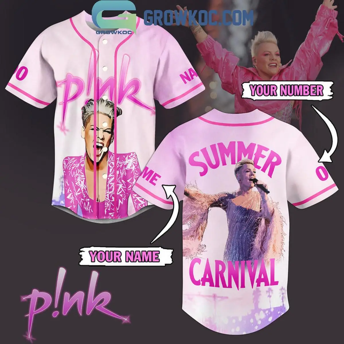 Pink So What Summer Carnival Tour 2024 Schedule Personalized Baseball Jersey