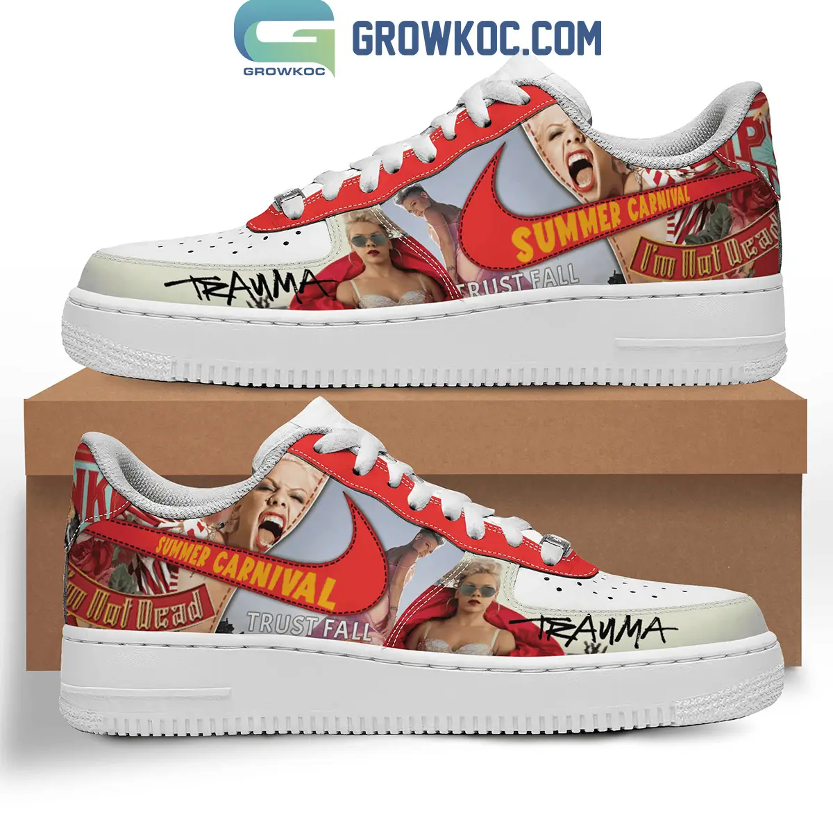 Pink Trauma Summer Carnival Fan Air Force 1 Shoes Pink Trauma Summer Carnival Fan Air Force 1 Shoes - Image 1