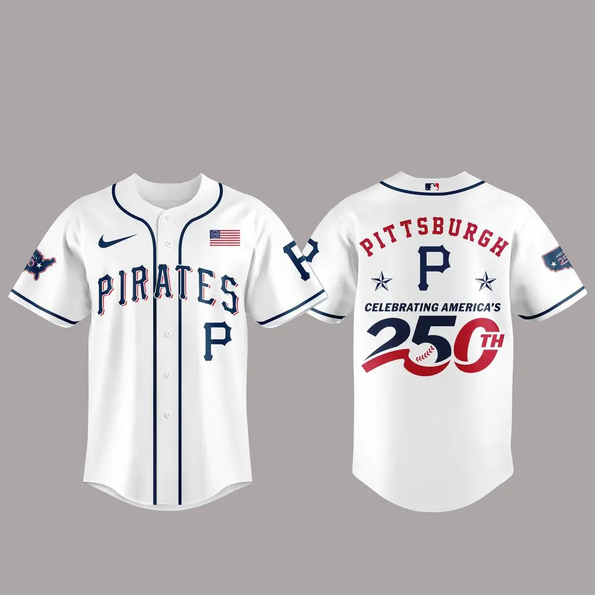 Pittsburgh Pirates America 250th Anniversary Of USA 2026 Baseball Jersey - Tazila Pittsburgh Pirates America 250th Anniversary Of USA 2026 Baseball Jersey - Tazila - Image 1
