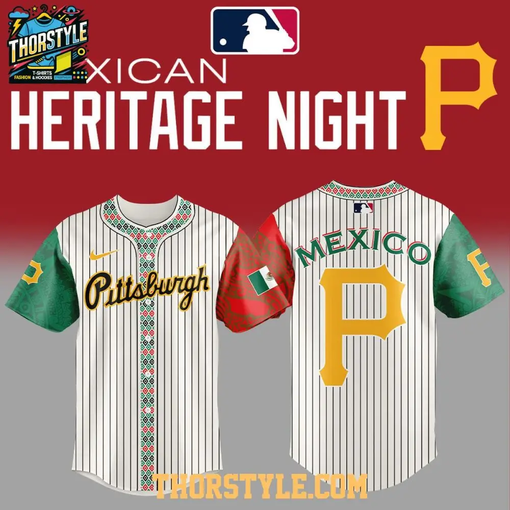 Pittsburgh Pirates Mexico 2025 Mexican Heritage Night Striped Baseball Jersey Pittsburgh Pirates Mexico 2025 Mexican Heritage Night Striped Baseball Jersey - Image 1
