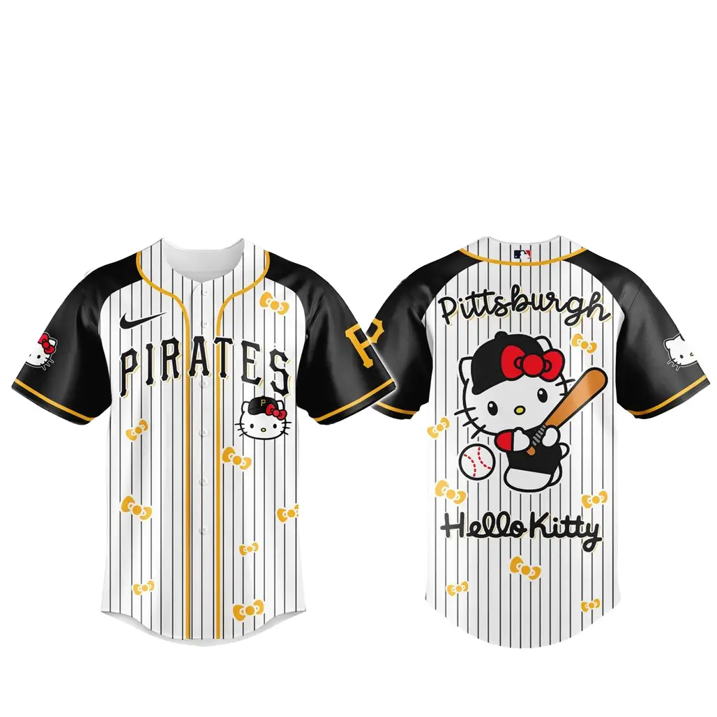 Pittsburgh Pirates x Hello Kitty 2026 And Sanrio World Baseball Jersey - Tazila Pittsburgh Pirates x Hello Kitty 2026 And Sanrio World Baseball Jersey - Tazila - Image 1