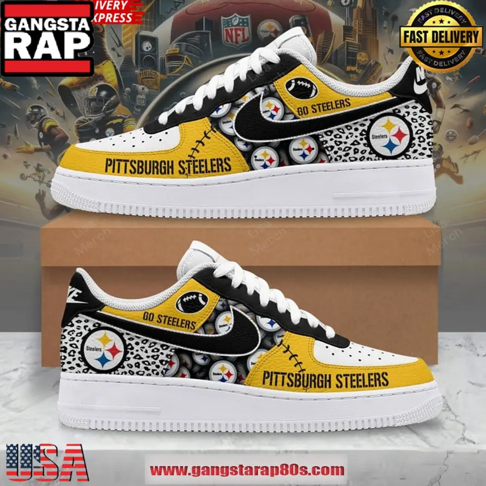 Pittsburgh Steelers Go Steelers Air Force 1 Running Sneakers Shoes