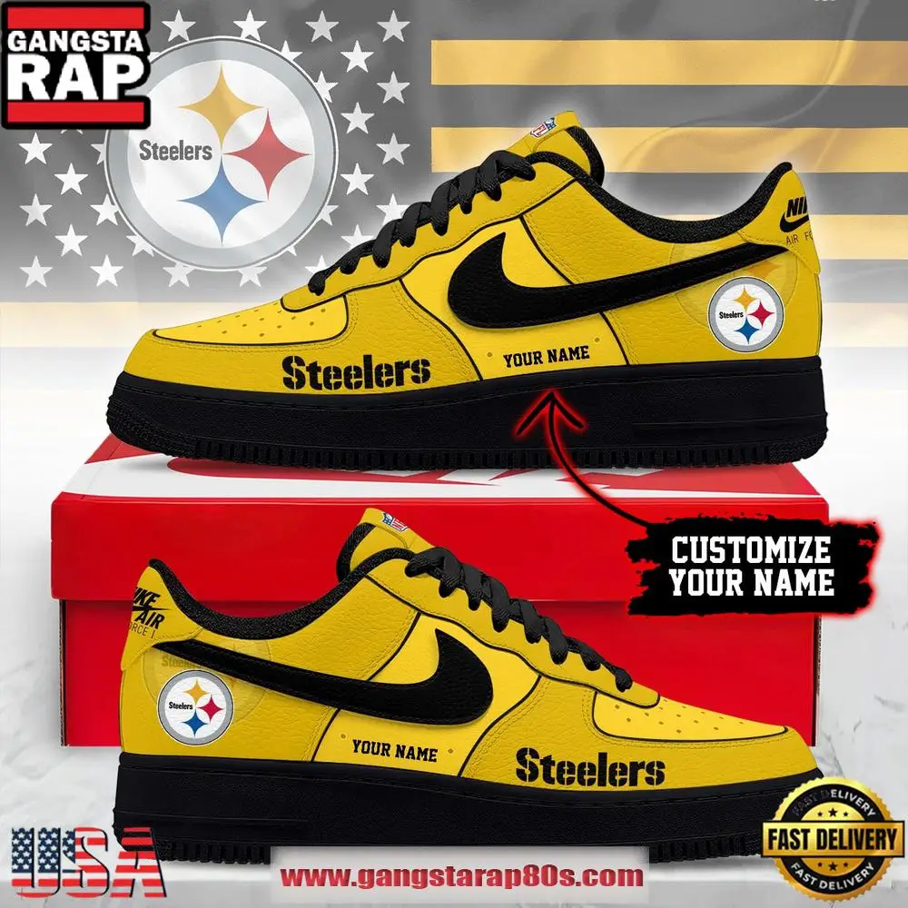 Pittsburgh Steelers New 2026 Version NFL Custom Air Force 1 Running Sneakers Shoes Pittsburgh Steelers New 2026 Version NFL Custom Air Force 1 Running Sneakers Shoes - Image 1