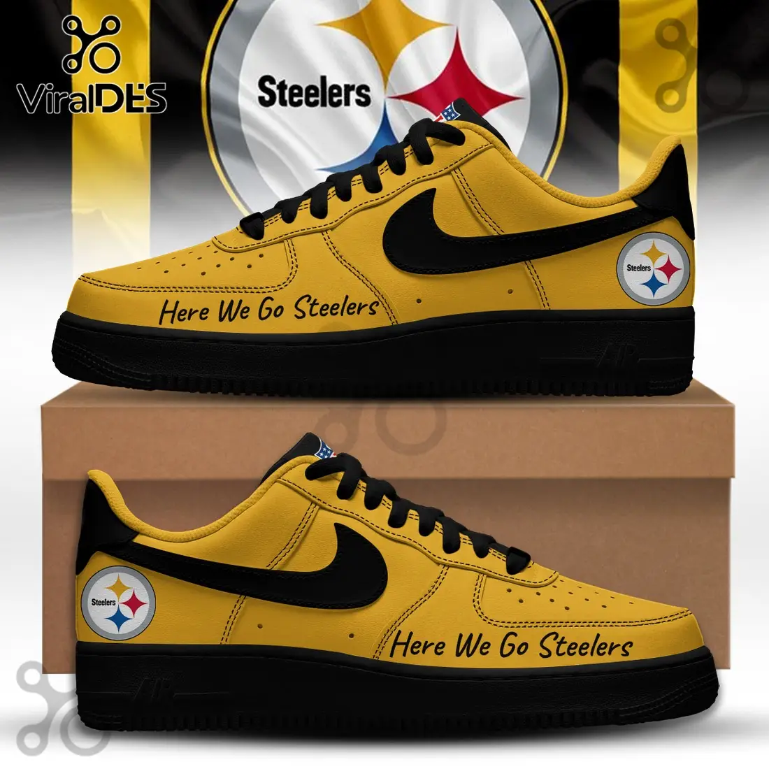 Pittsburgh Steelers NFL Super Bowl 2026 Air Force 1 Sneakers