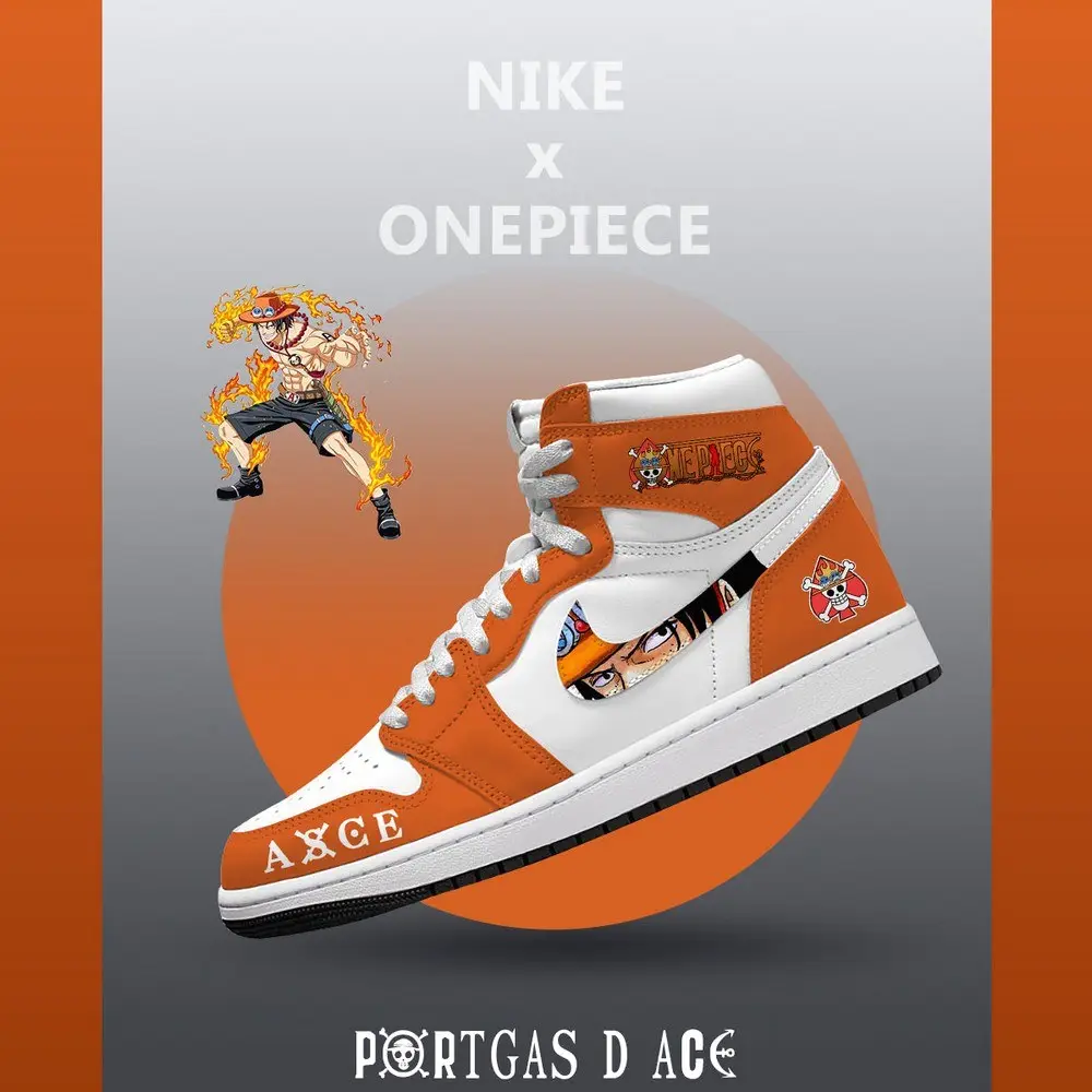 Portgas D Ace V.4 One Piece Limited High Top Shoes