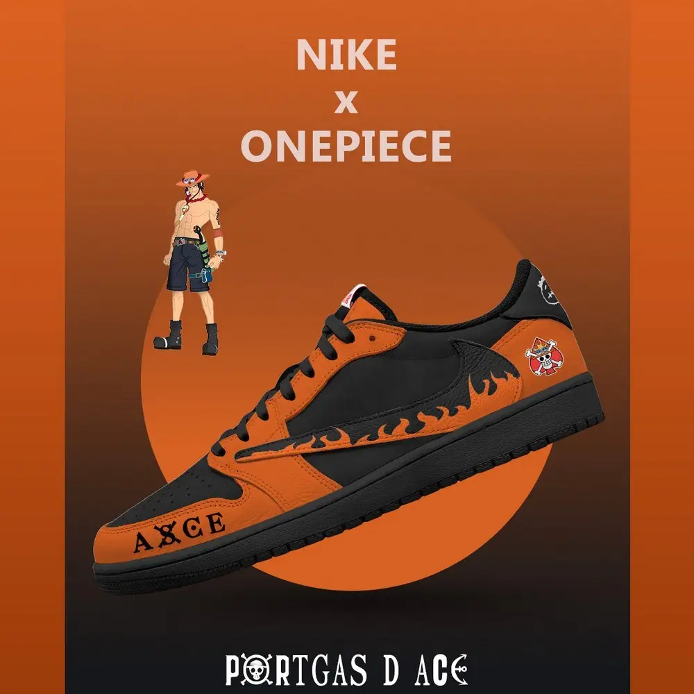Portgas D Ace V.4 One Piece Limited Low Top Shoes