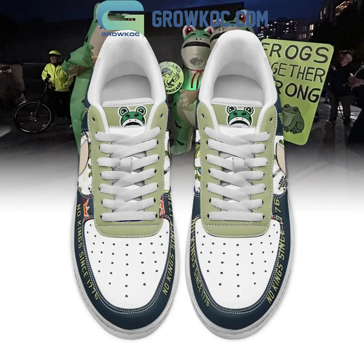 Portland Frog Resist No King Since 1776 Air Force 1 Shoes Portland Frog Resist No King Since 1776 Air Force 1 Shoes - Image 1