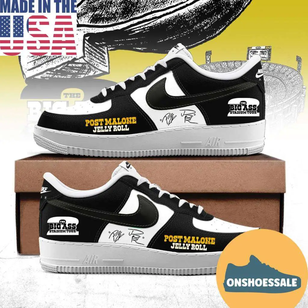 Post Malone The Big Ass Stadium Tour 2026 Air Force 1 Shoes, Gifts for Fans - Best Gift Shoes