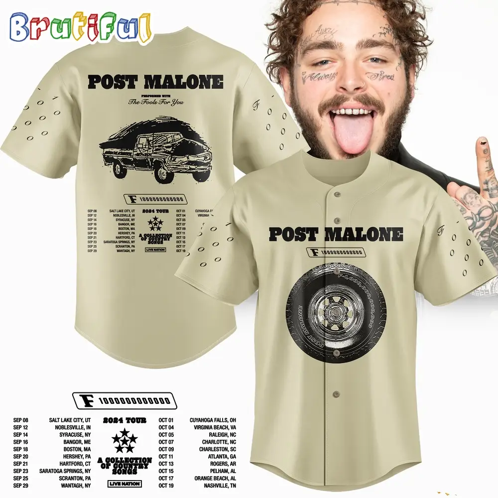 Post Malone The F-1 Trillion Tour 2024 Schedule Jersey Shirt